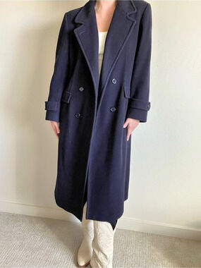 Vintage Forecaster of Boston Navy Wool Maxi Coat